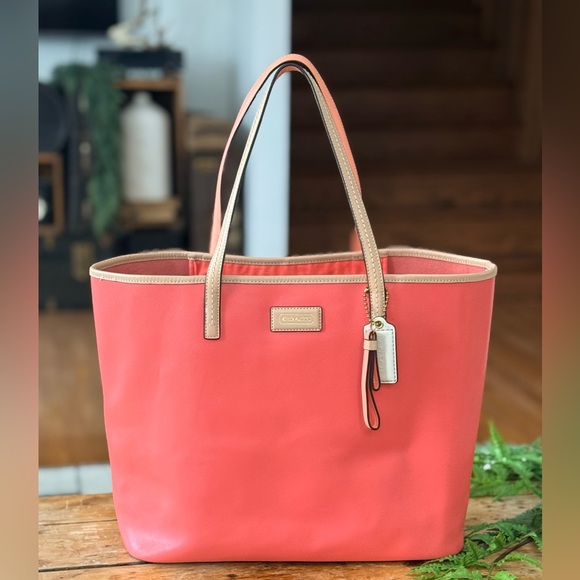 Coach Handbags - COACH Park Metro B4 Coral Leather Tote Handbag 24341